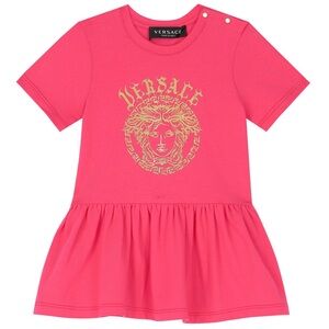 VERSACE Girls Pink Medusa Logo Dress